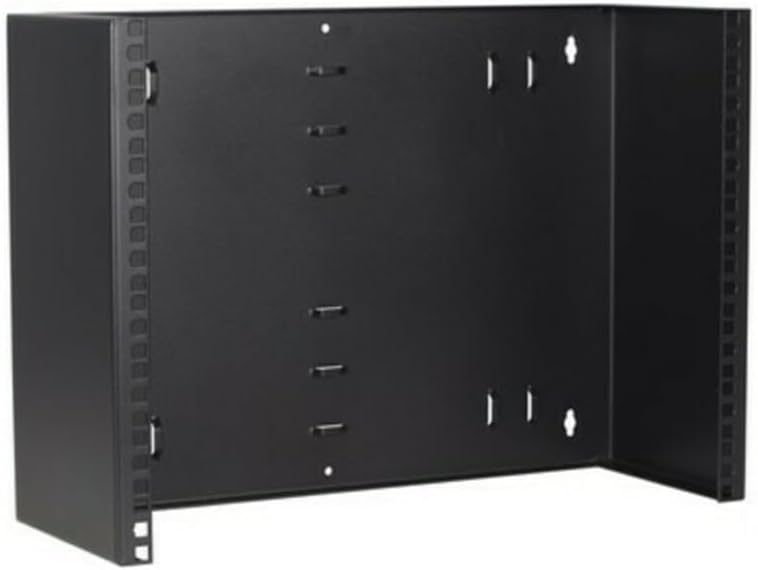 8 HE - 19 Zoll Montagerahmen für Wandbefestigungen ohne Schaniere - 180mm Tief - Schwarz 180 mm tief