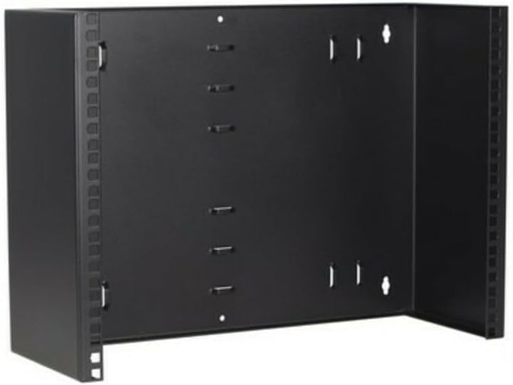 8 HE - 19 Zoll Montagerahmen für Wandbefestigungen ohne Schaniere - 180mm Tief - Schwarz 180 mm tief