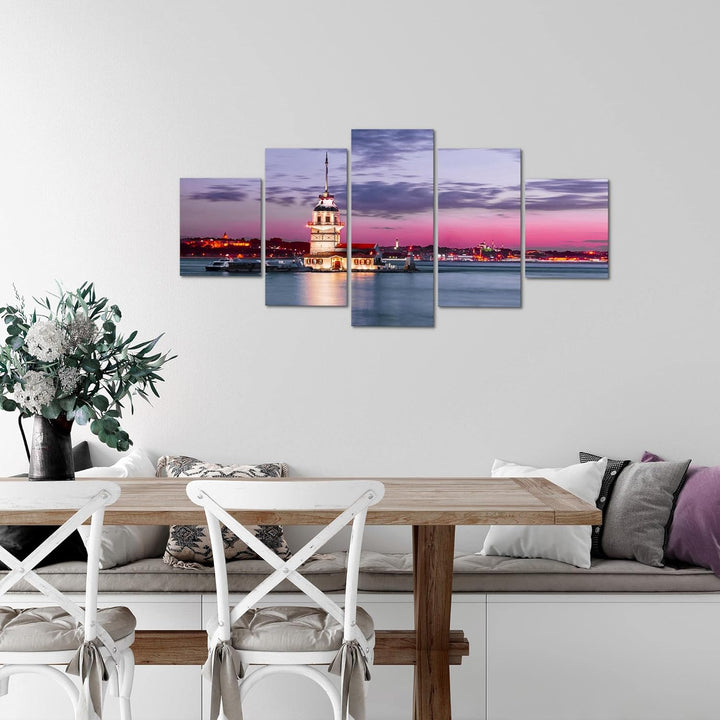 Runa Art Wandbilder Istanbul Türkei 5 Teilig Bild auf Vlies Leinwand Deko Wohnzimmer Schlafzimmer St