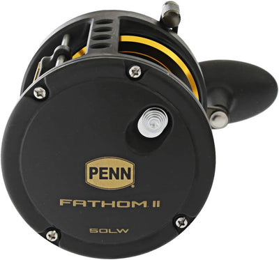 PENN Fathom II Level Wind-Multirolle – Salzwasser-Angelrolle für Boots-, Küsten- und Kajakangeln 50|