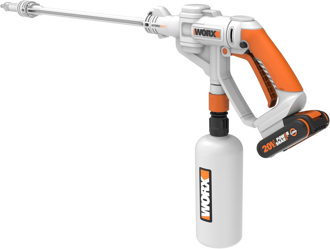 WORX WP650E Hydroshot Akku Drucksprühgerät 20V mit feinem Sprühnebel und 1L Flaschentank – inkl. 2Ah
