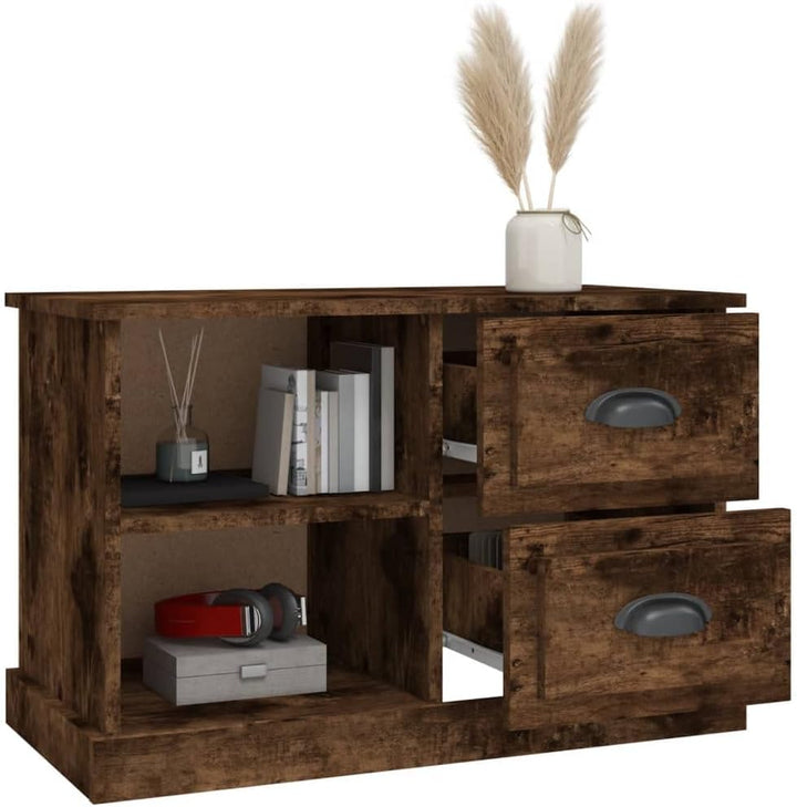 vidaXL TV Schrank, Fernsehtisch mit 2 Schubladen 2 Fächern, Fernsehschrank Lowboard für Wohnzimmer S