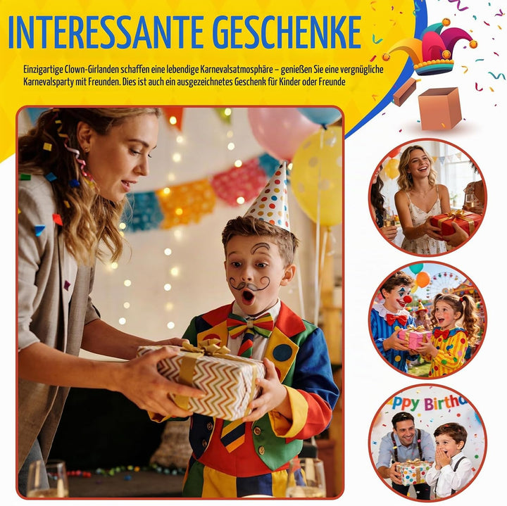 Ronronner 2 Stück Faschingsdeko Clown, Karneval Deko Clown, Verstellbare Wanddeko für Fenster &amp; Wand