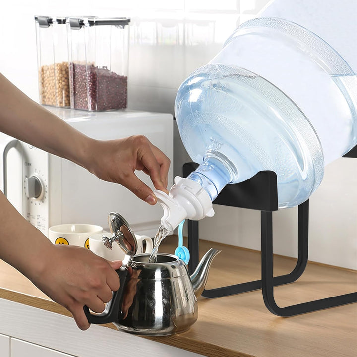 1 Stück Wasserflaschenregal, 3-5 Gallonen Wasserkrug Ständer und 1 Dispenser Ventile, Rutschfestes T
