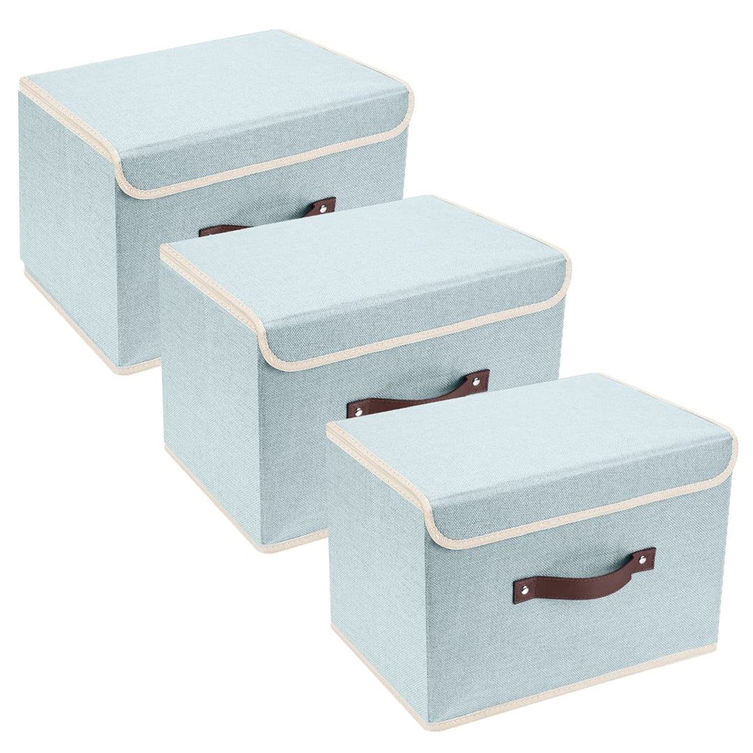TYEERS Faltbare Aufbewahrungsbox mit Deckel, Stoff, Waschbare, Kisten Aufbewahrung mit Deckel, 38x25