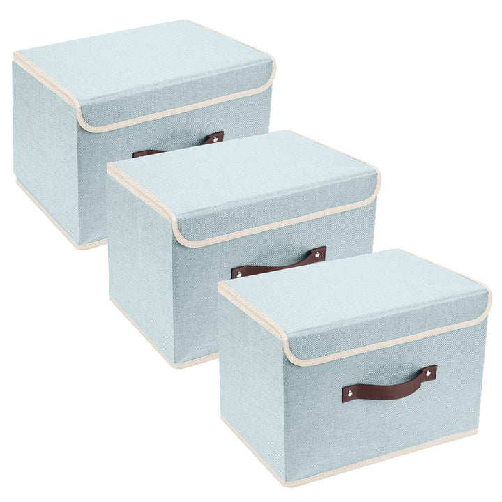 TYEERS Faltbare Aufbewahrungsbox mit Deckel, Stoff, Waschbare, Kisten Aufbewahrung mit Deckel, 38x25