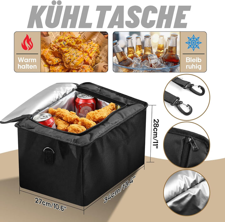 94L Auto Kofferraum Organizer, 5 In 1 Faltbare Kofferraumtasche mit integrierter Kühltasche, 3 Extra
