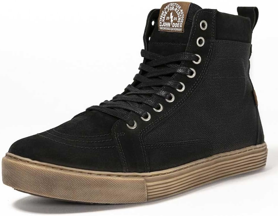 John Doe Neo Sneaker Damen Motorradschuhe - Wasserdicht - Leder - Schwarz 38 EU Schwarz Braun, 38 EU