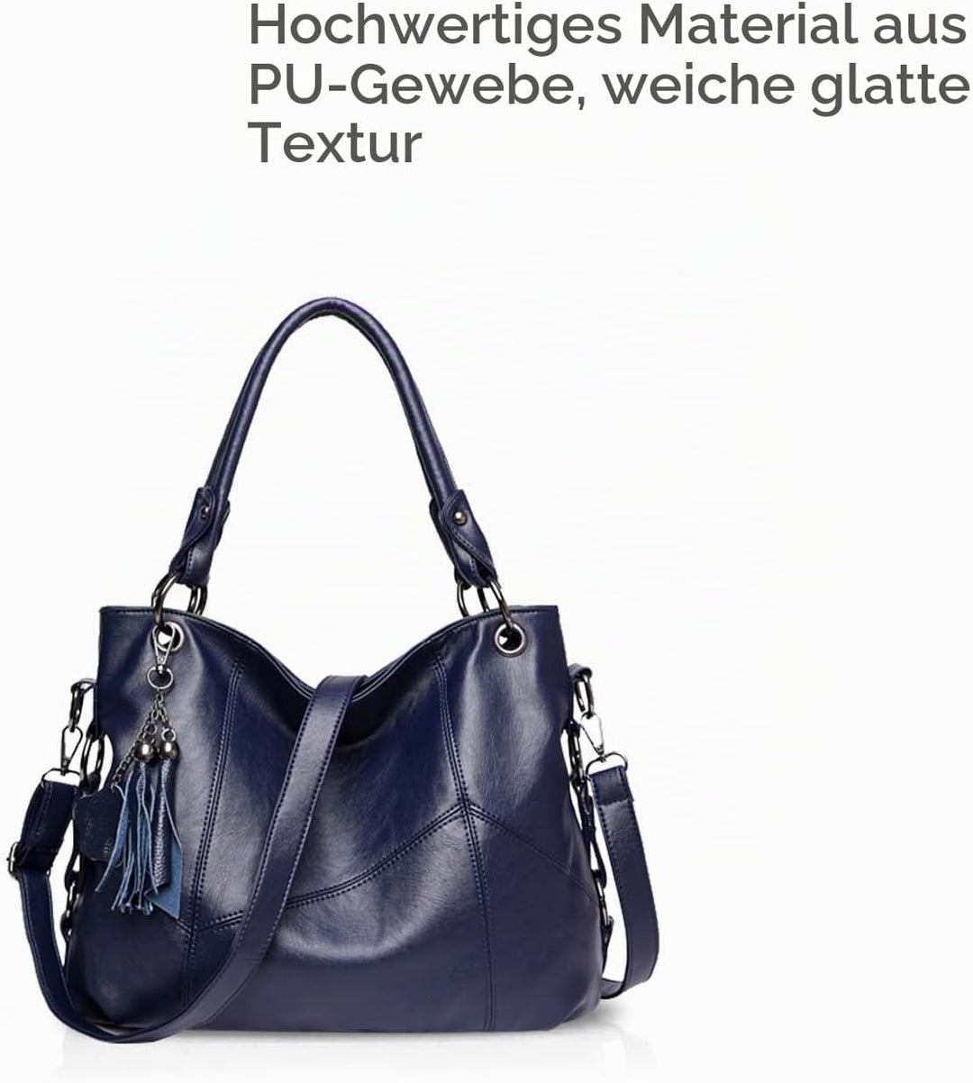 NICOLE &amp; DORIS Fashion Damen Schultertasche Einfache Umhängetasche für Damen Soft PU Leder Blau