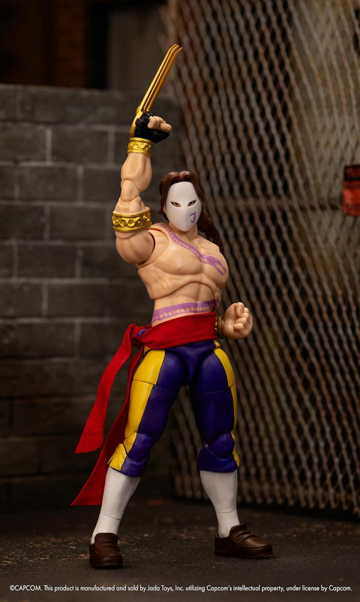 Jada Toys Street Fighter Figur Vega (15 cm) - bewegliche Sammel- und Actionfigur aus Street Fighter