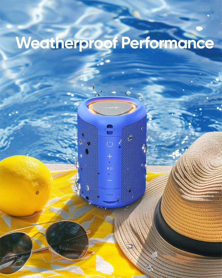 AY Tragbarer Bluetooth Lautsprecher mit Licht, Musikbox Bluetooth mit Leistungsstarker Kristallklare