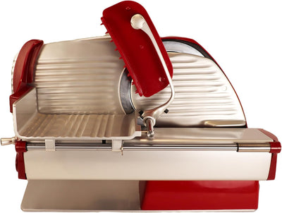Berkel Aufschnittmaschine Home Line 200 Plus in rot mit Berkel Einlegebrett - Küchenschneidemaschine