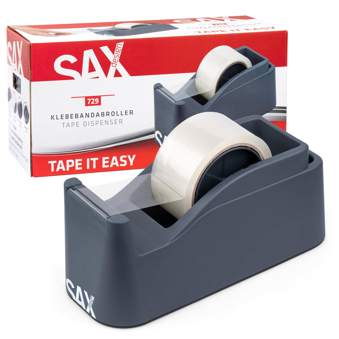 SAX Tape it Easy XXL Einhand Klebeband Abroller extra Schwer | für 1x 50mm Band oder 2x 25mm Band, P