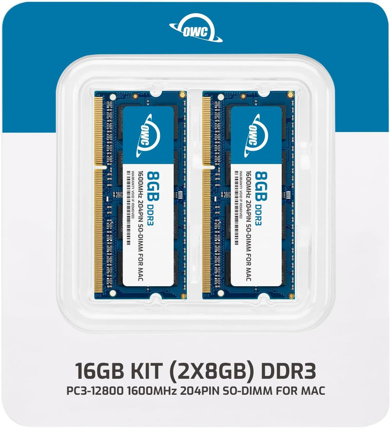 OWC - 16GB Memory Upgrade Kit - 2 x 8GB PC12800 DDR3L 1600MHz SO-DIMMs für 2011-2015 iMac, 2011-12 M