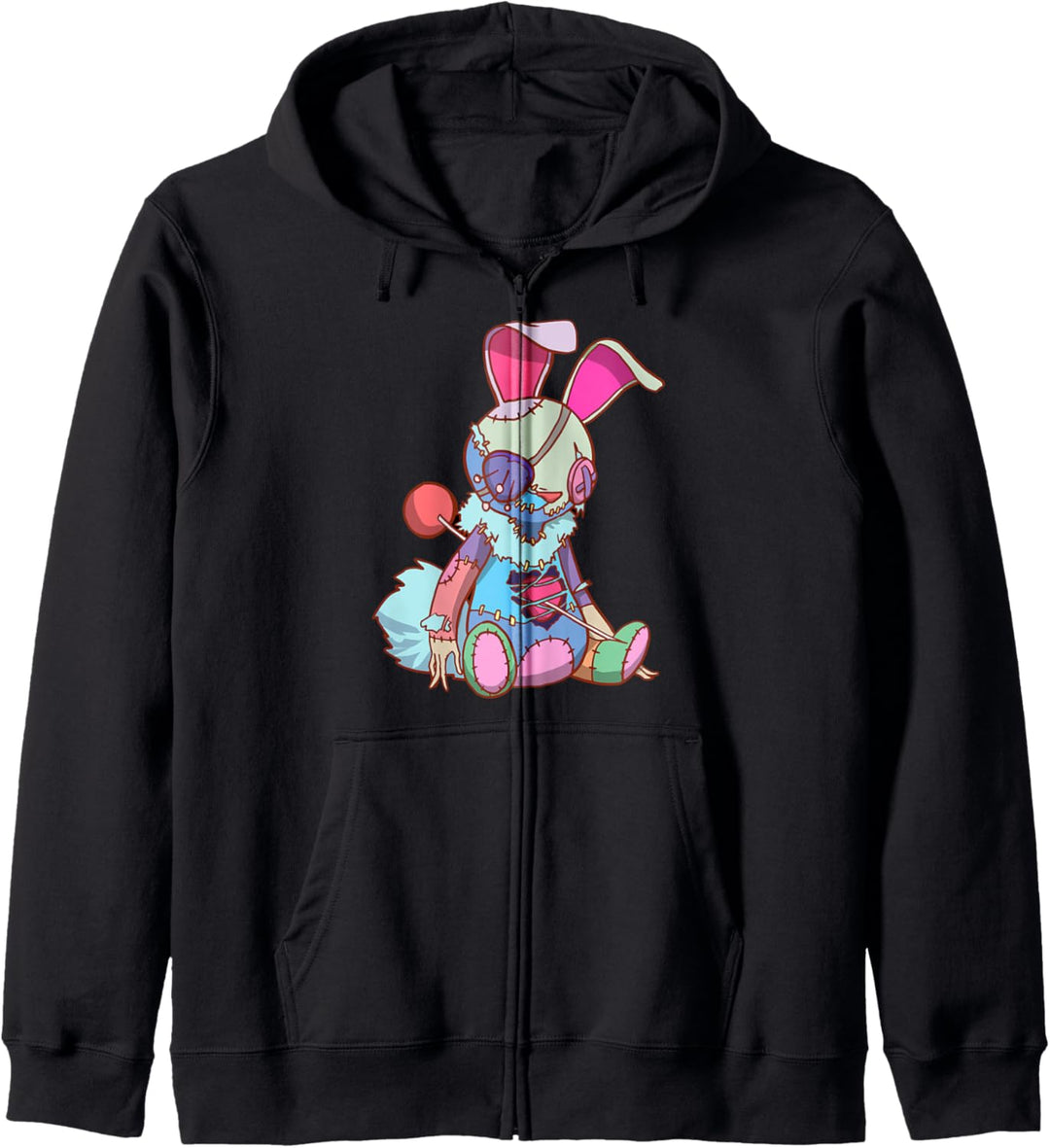 Pastell Goth Voodoo Puppe Häschen Kawaii Kapuzenjacke