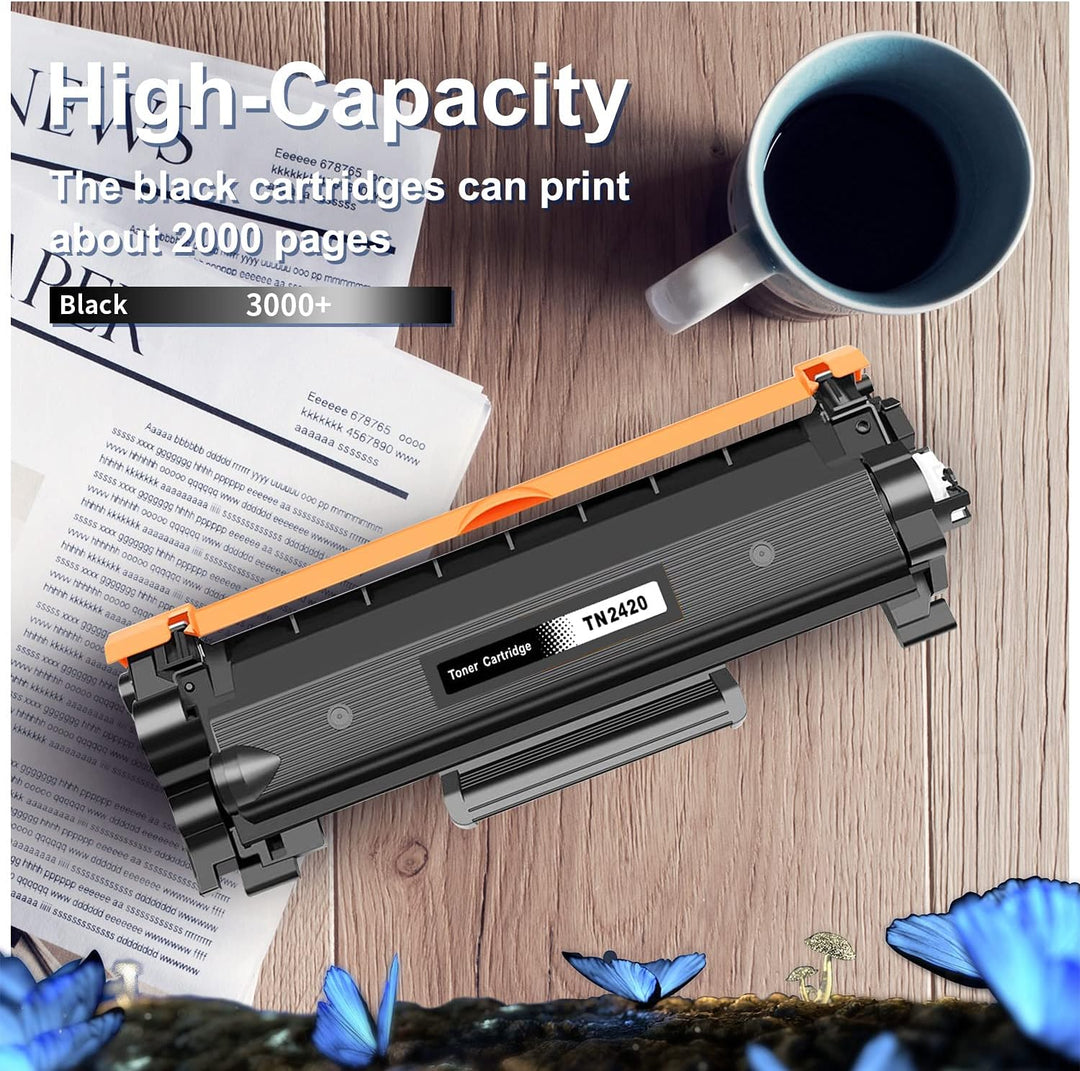 LOSMANN 4X Toner-Kartusche &amp; 1x Trommel Kompatibel zu Brother TN2420 TN2410 DR2400 für DCP-L2530 L25