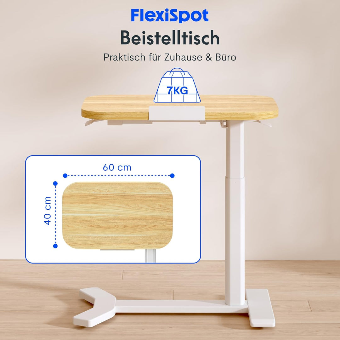 FLEXISPOT Beistelltisch H5 - Flexibler Laptoptisch und Betttisch mit neigbarer Tischplatte, höhenver