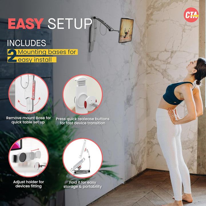 2-in-1-Küchenhalterung von CTA Digital für iPad Air / iPad mini / Surface / 7”–12" Tablets (PAD-KMS)