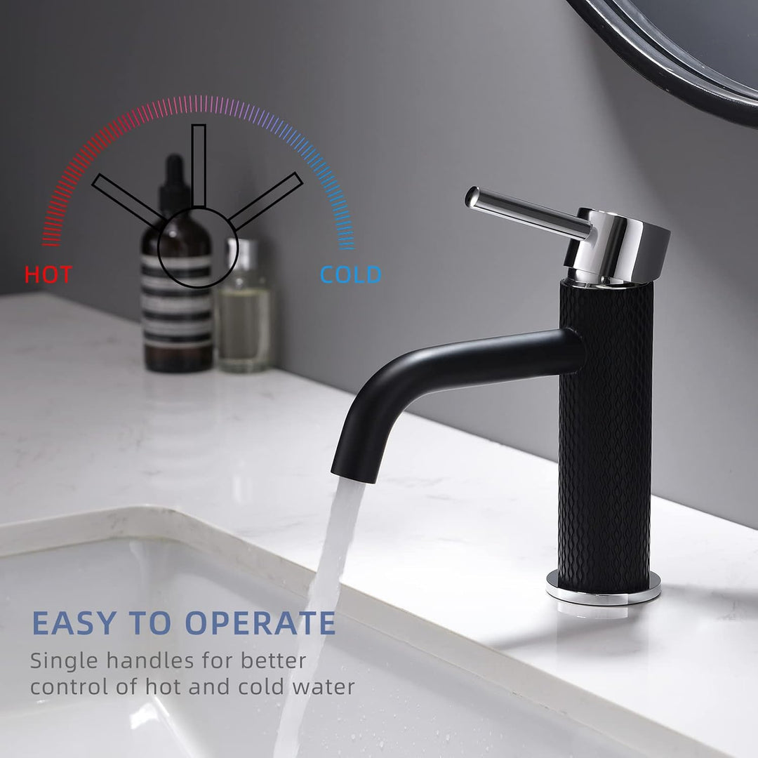 TIMACO Mischbatterie Bad Wasserhahn Badarmatur Waschtischarmatur Waschbeckenarmatur Waschbecken Bade