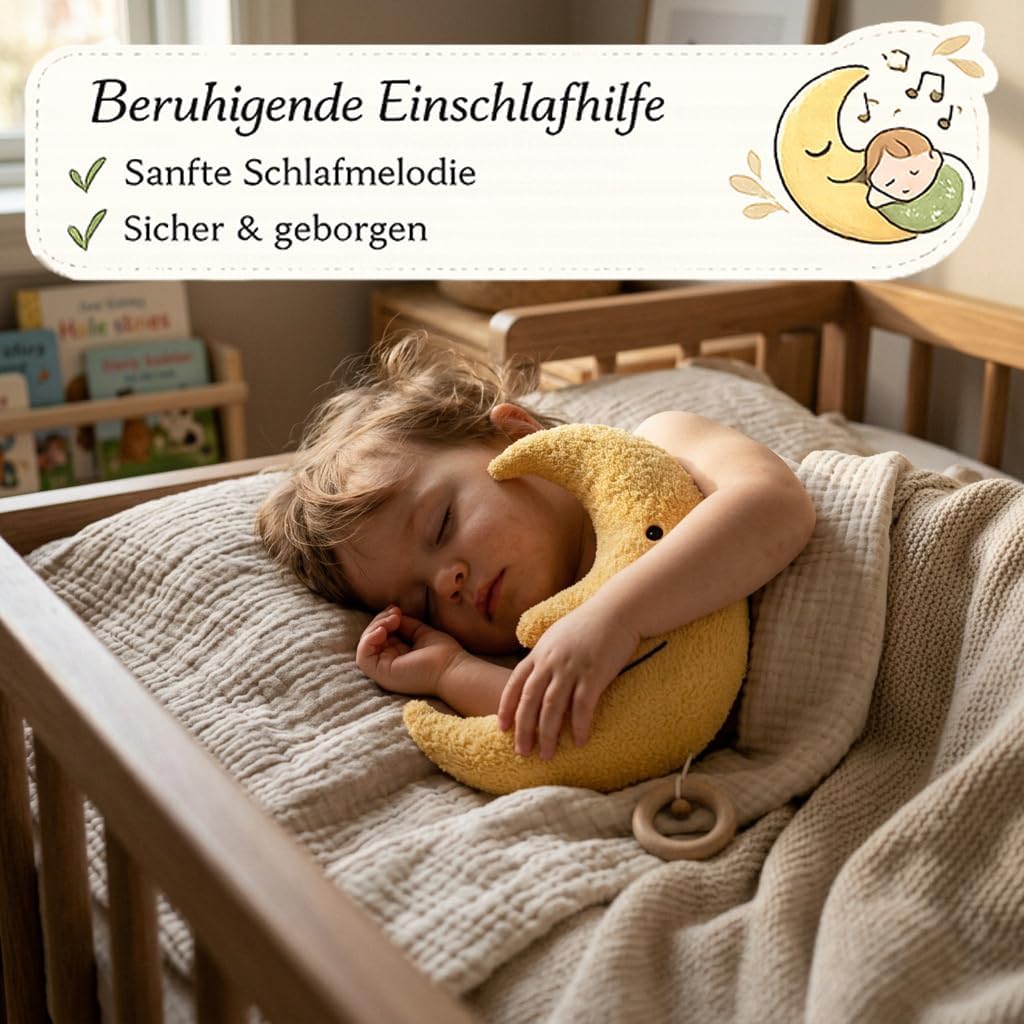 Efie Bio Spieluhr Mond – Bio-Baumwolle (kbA), Made in Germany, GOTS-zertifiziert – Melodie (Guter Mo