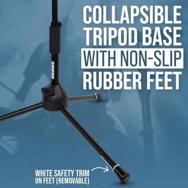 Shure by Gator Niedriger Mikrofonständer mit Galgen für Bass-Drums und Verstärker, schwarz (SH-TRIPO