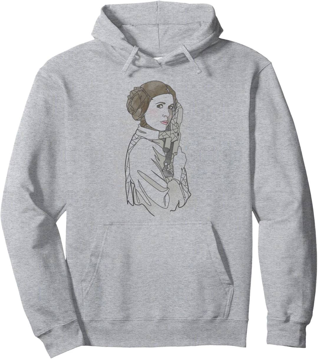 Star Wars Princess Leia Geometric Line Drawing Pullover Hoodie