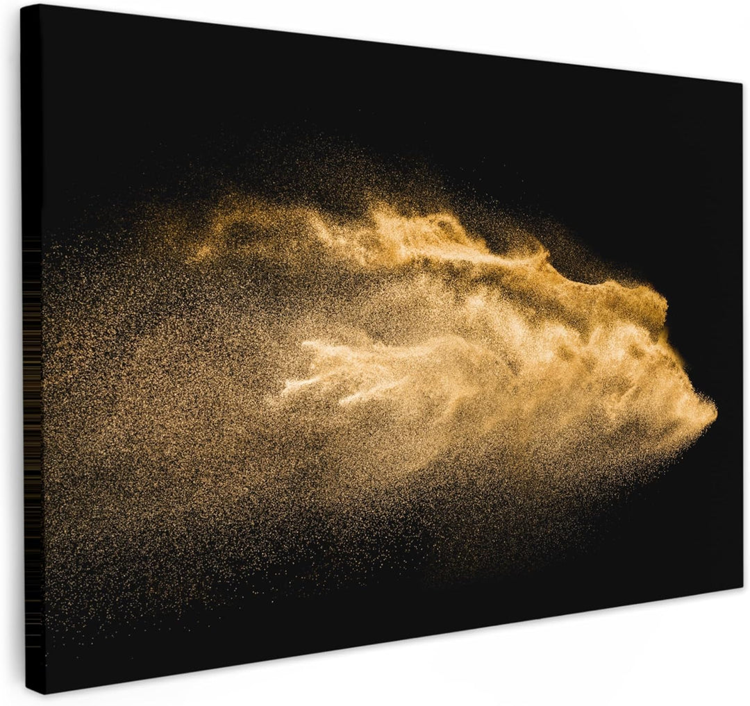 MuchoWow© Bilder Gross 120x80 cm XXL Wohnzimmer Goldene Deko Modern Wandbild Foto auf Leinwand Bild