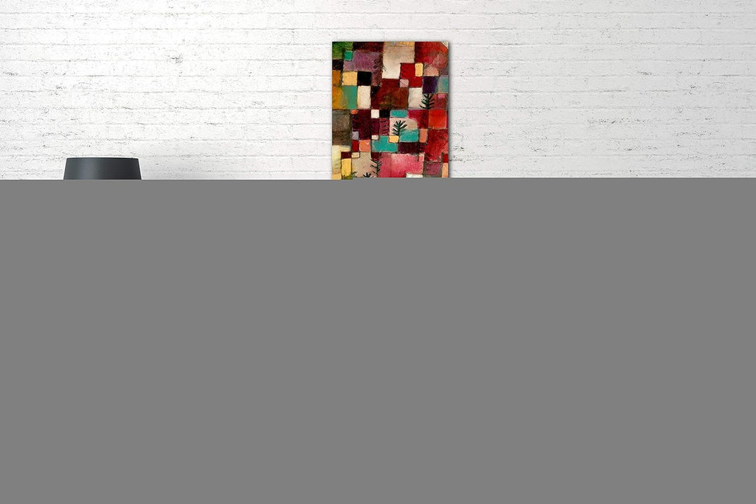 Printed Paintings Leinwand (60x80cm): Paul Klee - Rotgrüne und Violett-gelbe Rythmen (1920) 60x80 cm