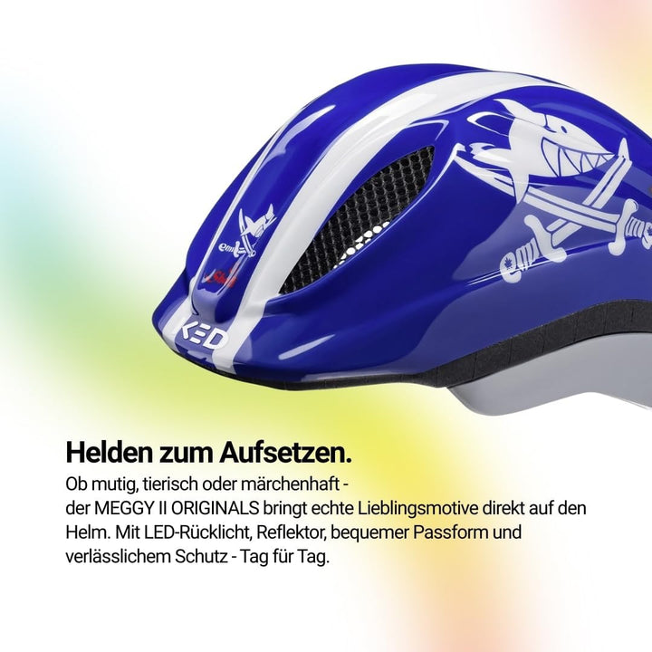 KED Kinderhelm Meggy II Originals XS (44-49cm) Sharky Blue, XS (44-49cm) Sharky Blue