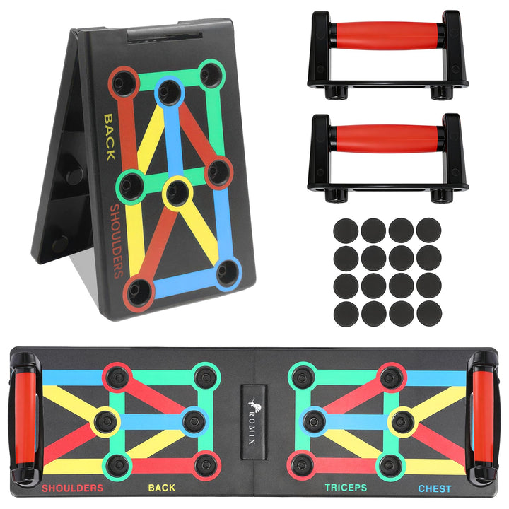 ROMIX Liegestützbrett, 12 in 1 Multifunktions Tragbares Push Up Board, Liegestützständer, Muskelbret