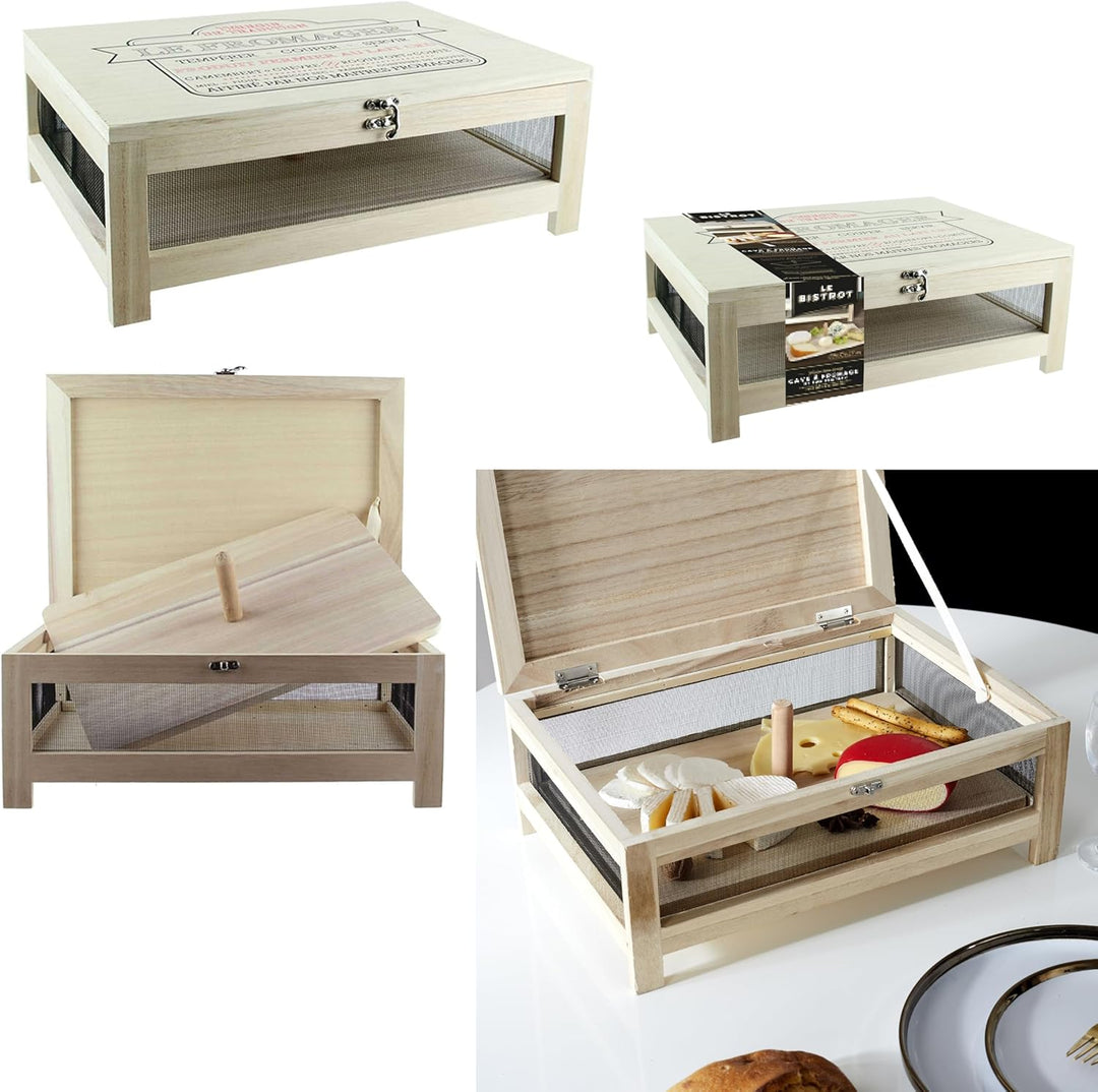 COOK CONCEPT Käsekeller mit Serviertablett, 27cm x 38,6cm x 14.7cm, Beige