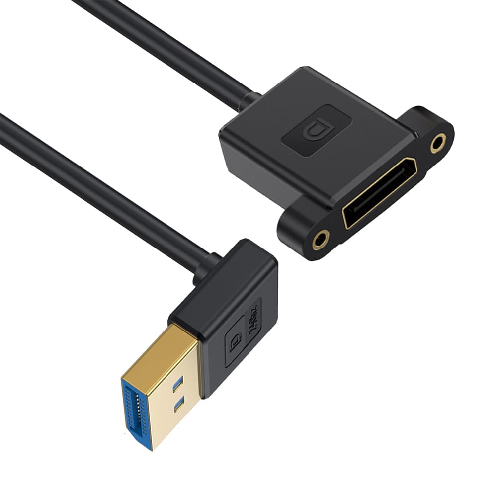 NFHK Kabel, ultrafein, nach unten abgewinkeltes DisplayPort 1.4 DP-Verlängerungskabel, Stecker auf B
