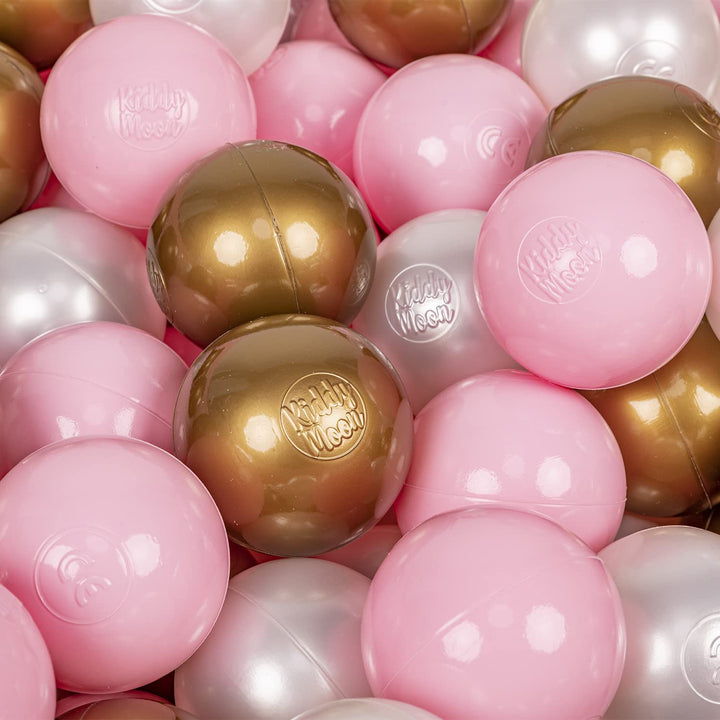 KiddyMoon 700 ∅ 7Cm Kinder Bälle Spielbälle Für Bällebad Baby Plastikbälle Made In EU, Puderrosa/Per