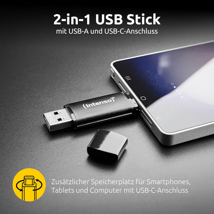 Intenso Flex Line USB-Stick, 128 GB - Dual USB-Stick 3.2 Gen 1x1 mit USB-C & USB-A für OTG-fähige Sm