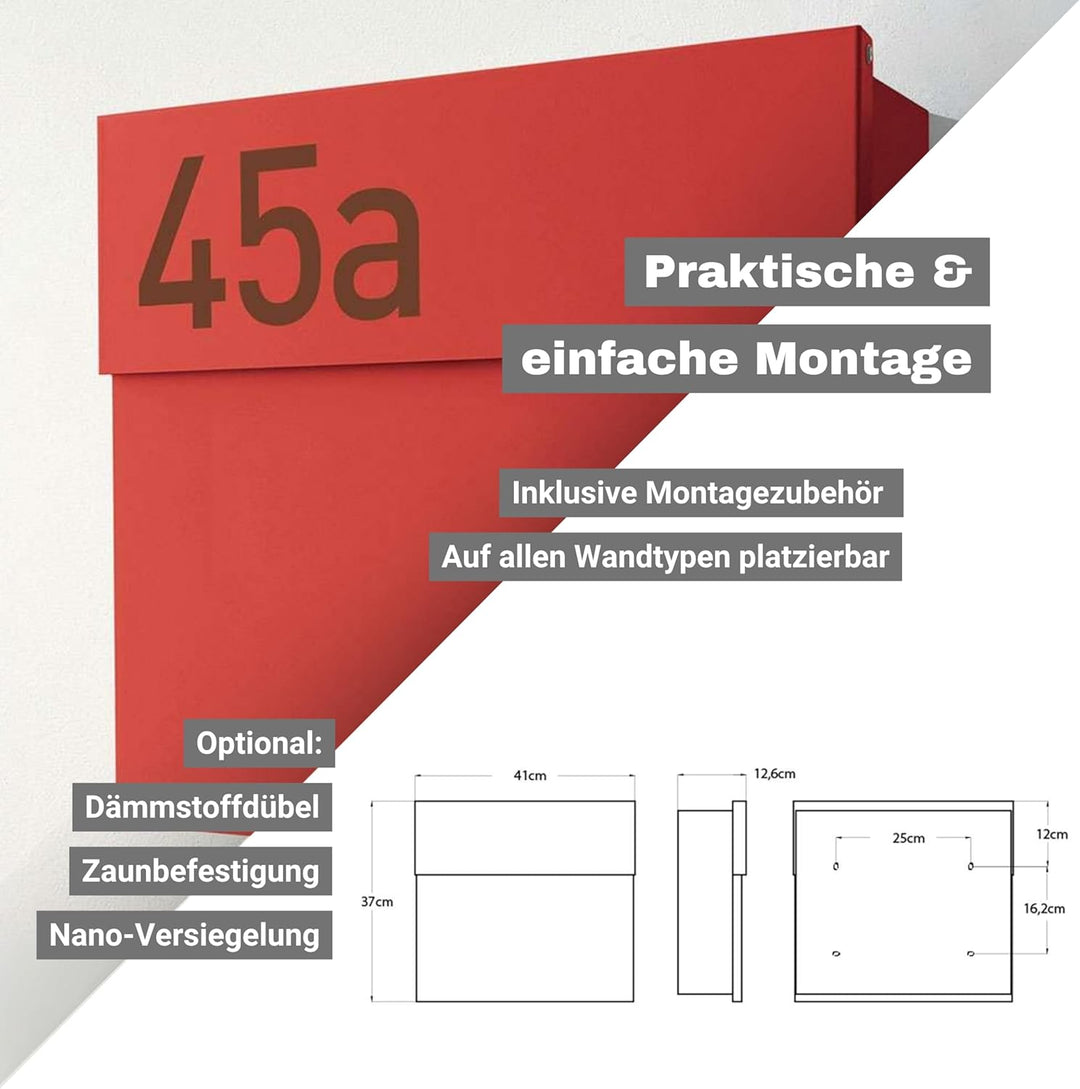 Radius Briefkasten Letterman 4 rot Wandbriefkasten 560r