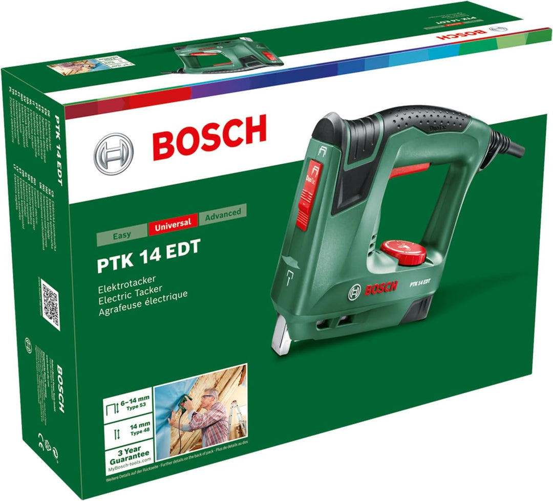 Bosch Elektrotacker PTK 14 EDT, 1000 Klammern, Karton (30 min-1 Schläge, Nägel: 14 mm, 1,1