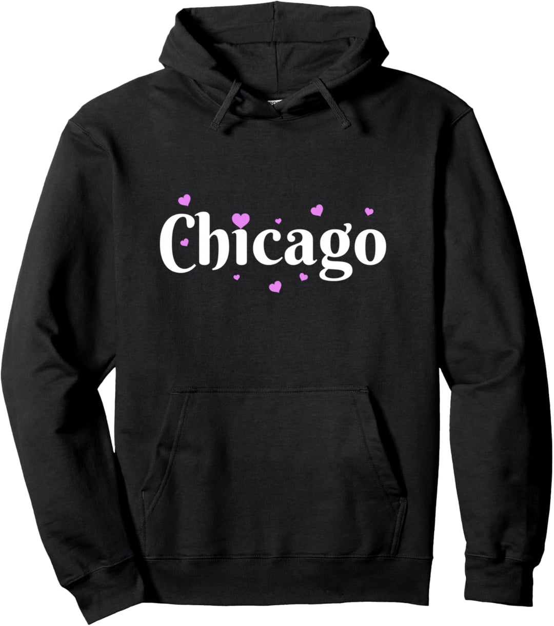 Chicago Illinois Hearts Süsse Mädchen Chicago Pullover Hoodie