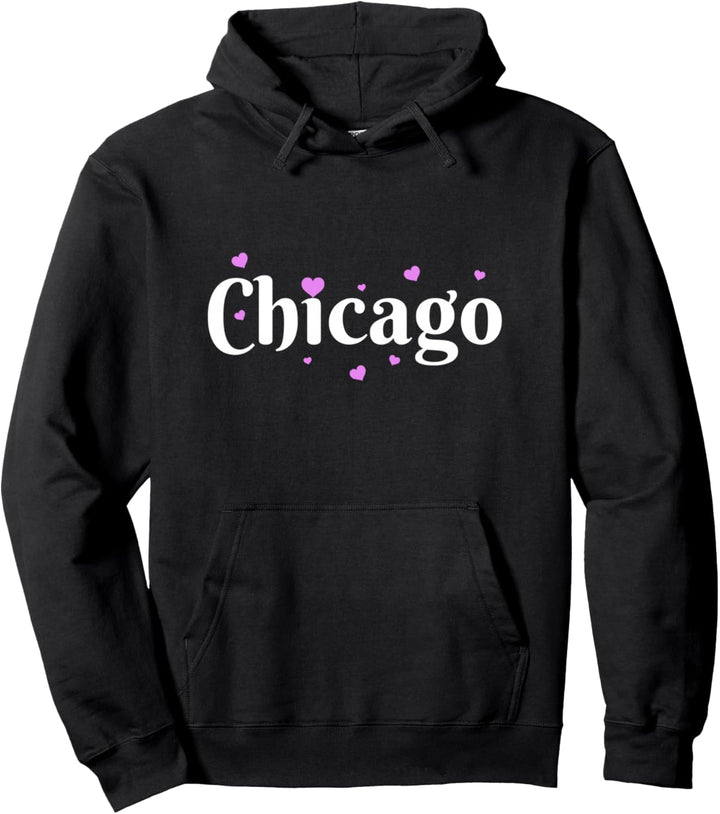 Chicago Illinois Hearts Süsse Mädchen Chicago Pullover Hoodie