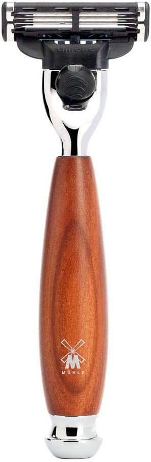 MÜHLE Rasierset mit Schale - Vivo Serie - Black Fibre - kompatibel mit Gillette-Klingen - Pflaumenho