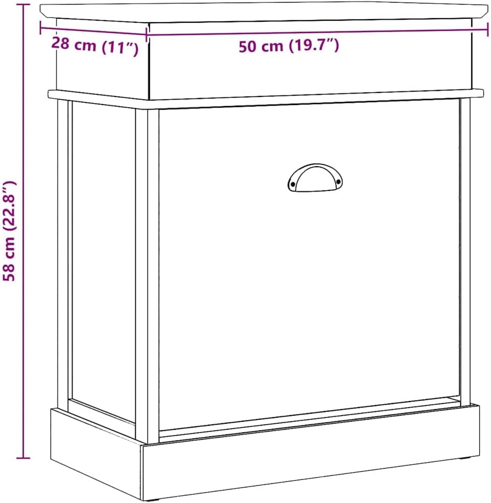 vidaXL Paulownia Holz Schuhschrank 1 Kipper Schuhkipper Schuhregal Regal Schuhablage Schuhaufbewahru