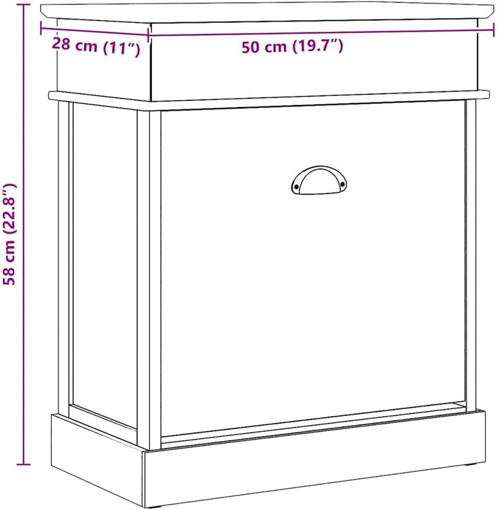 vidaXL Paulownia Holz Schuhschrank 1 Kipper Schuhkipper Schuhregal Regal Schuhablage Schuhaufbewahru