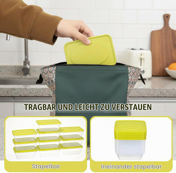 VINATO 10 Stück 1100ml Frischhaltedosen mit Deckel, Wiederverwendbarer Frischhaltedosen-Set für Lebe