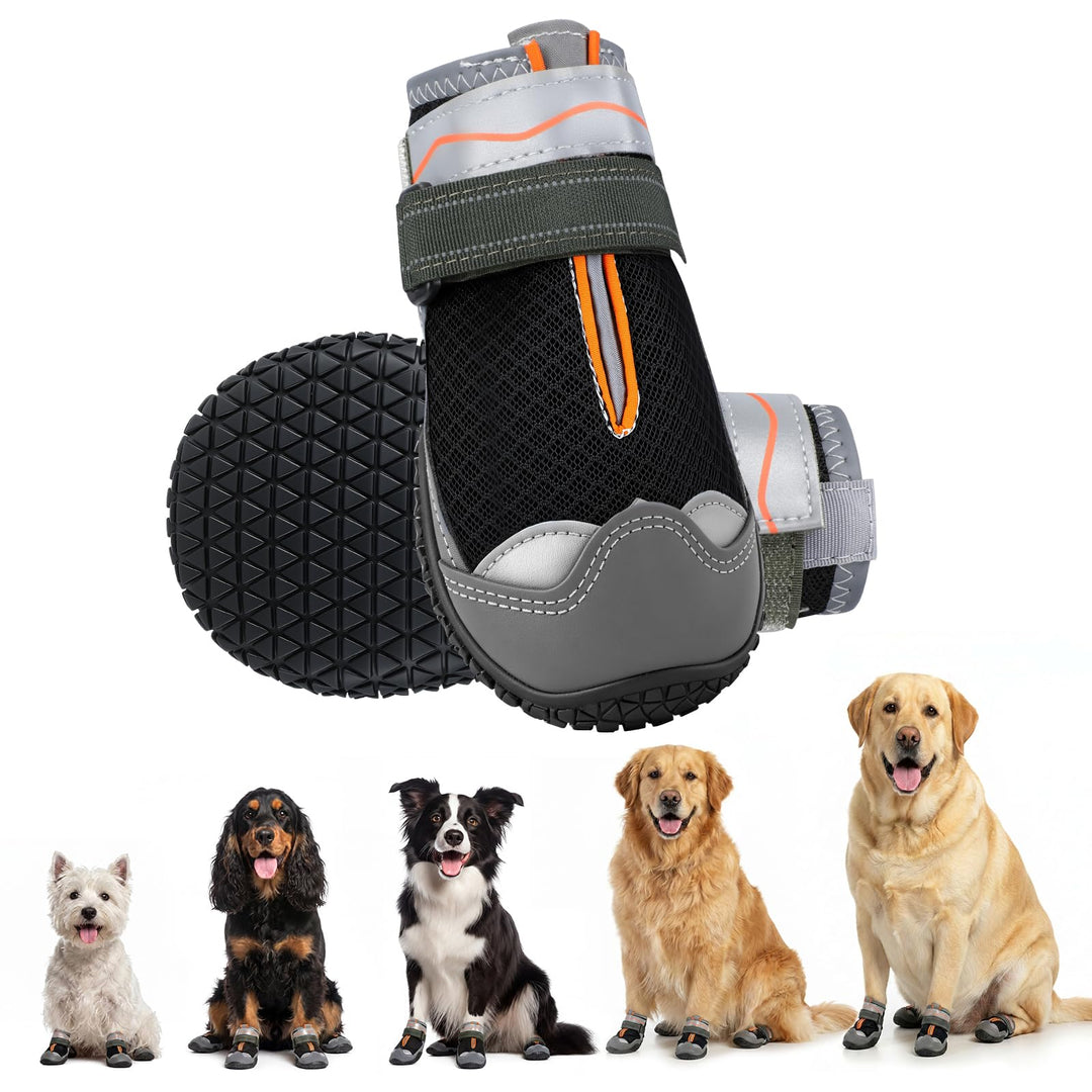 Gimars Pfotenschutz Hundeschuhe, wasserdicht und rutschfest, atmungsaktiv für Outdoor und heisse Geh