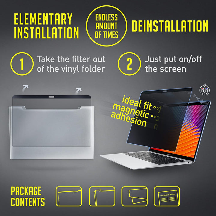 Magnetischer Sichtschutz für MacBook Pro 13, Anti-Blaulicht, blendfrei, Laptop-Displayschutzfolie,Bl
