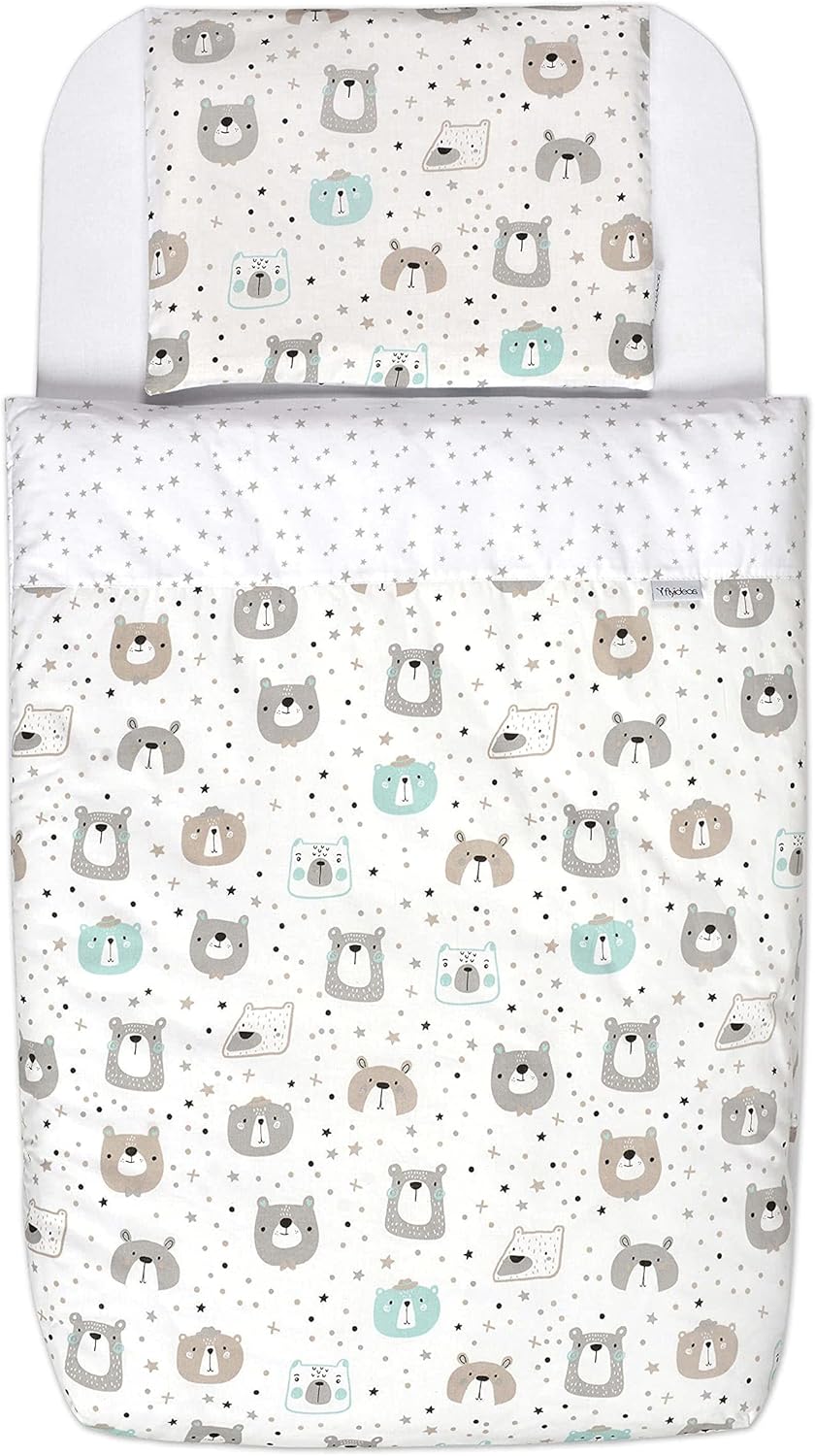 FlyIdeas Next 2 Me Beistellbett Bettwäsche-Set 83x50 cm, 4 STK. Mit Bettdecke - Spannbettlaken Babyb