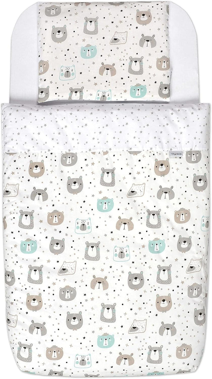 FlyIdeas Next 2 Me Beistellbett Bettwäsche-Set 83x50 cm, 4 STK. Mit Bettdecke - Spannbettlaken Babyb