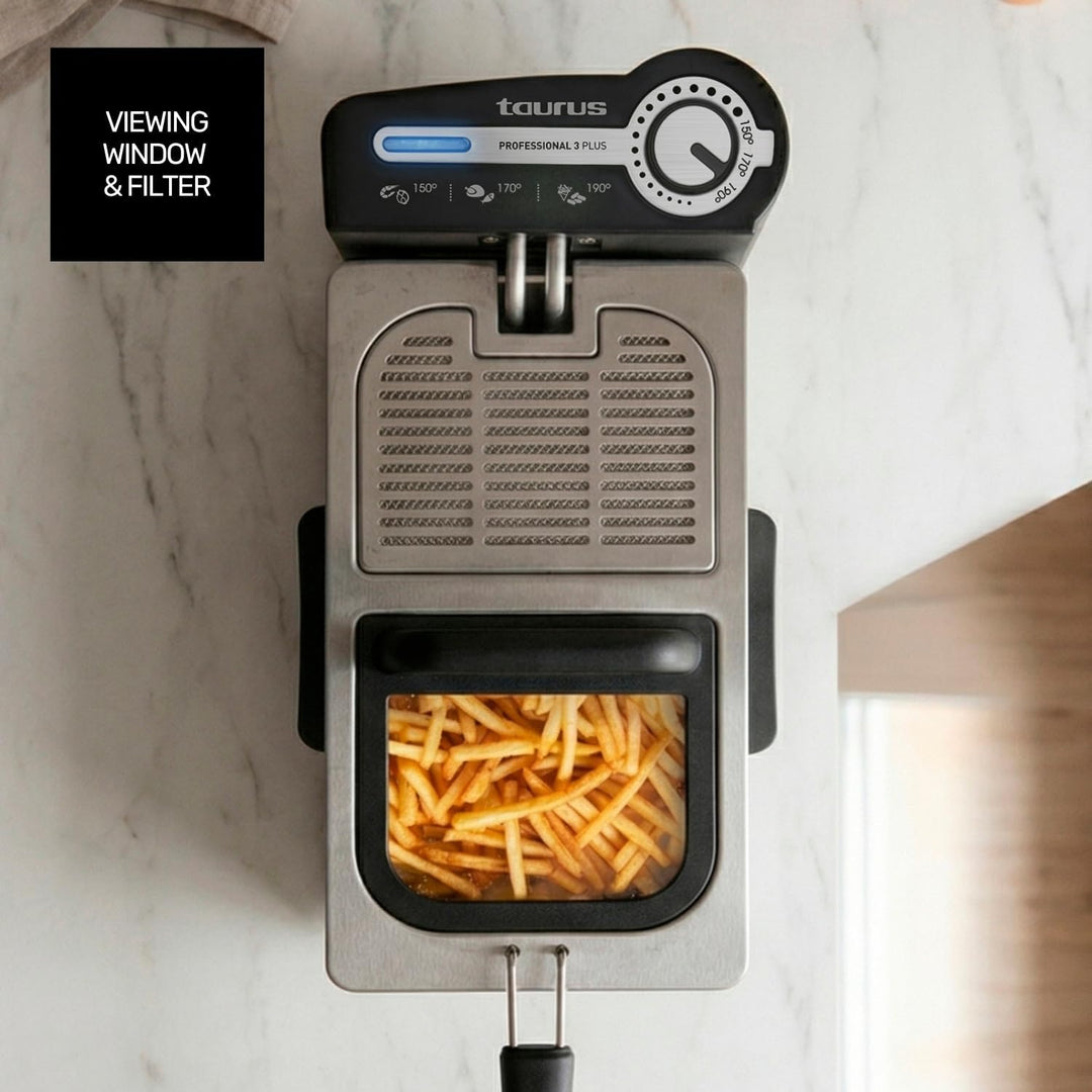 Taurus - Profi-Fritteuse | Ölfilter | 3 l | 2100 W | Ölfritteuse | Gastro | Professionell | Öl 3L|Mi