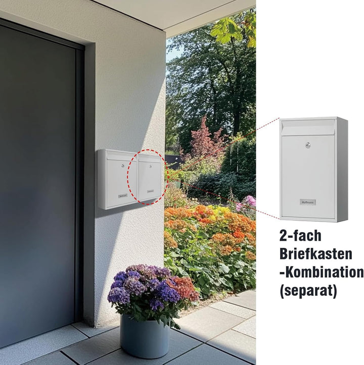 Zedelmaier Mehrfamilienhaus personalisiert 2er Briefkastensysteme Briefkastenanlage Briefkästen Wand
