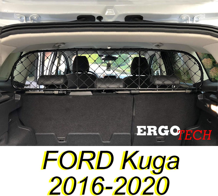 ERGOTECH Trennnetz Trenngitter kompatibel mit Ford Kuga (2016-2020) RDA65-S14, für Hunde und Gepäck