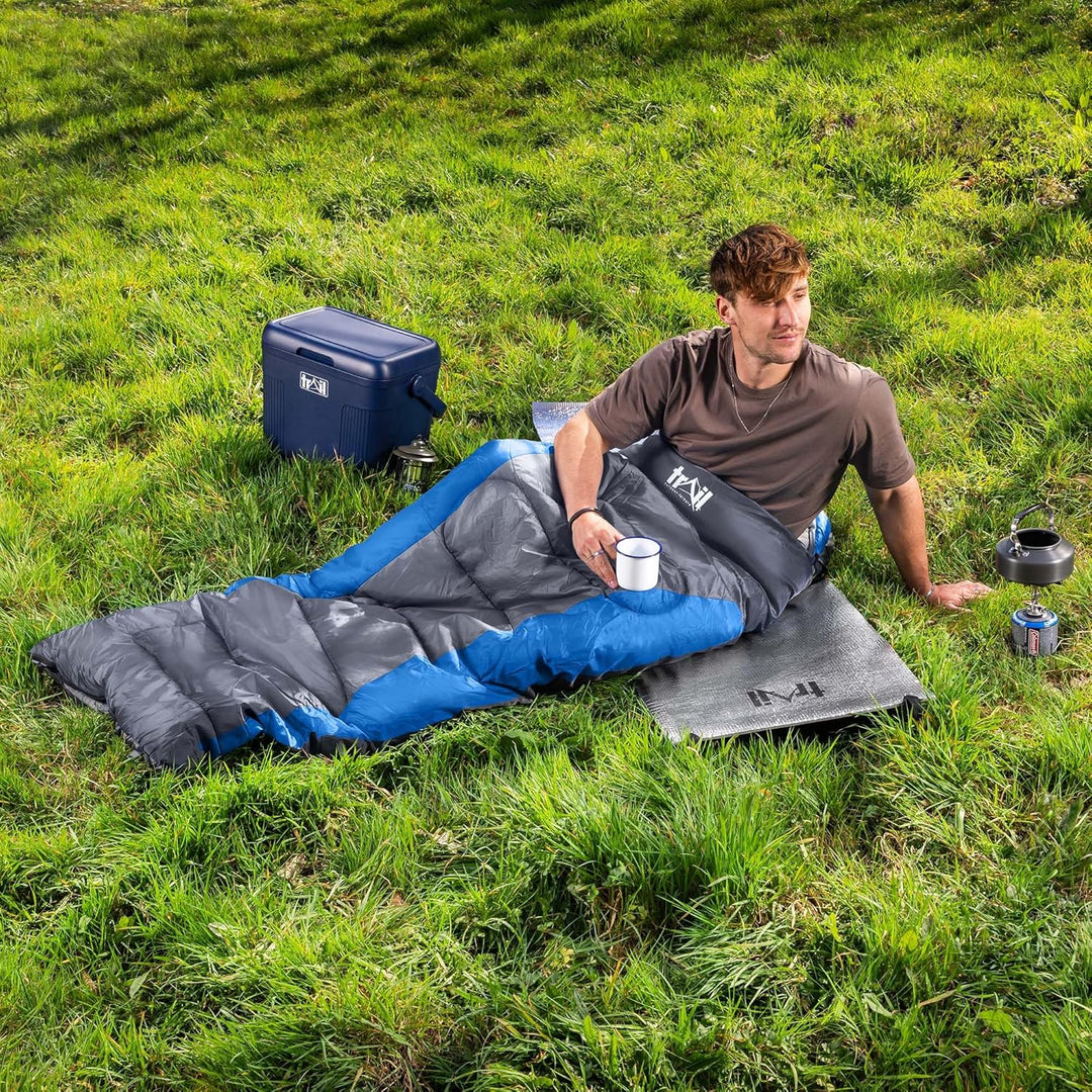 Trail-Alpin-Schlafsack mit Kapuze – 250 g Schlafsack, 3-Jahreszeiten- Schlafsack. Leicht, kleines Pa